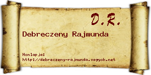 Debreczeny Rajmunda névjegykártya