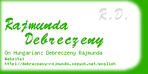 rajmunda debreczeny business card